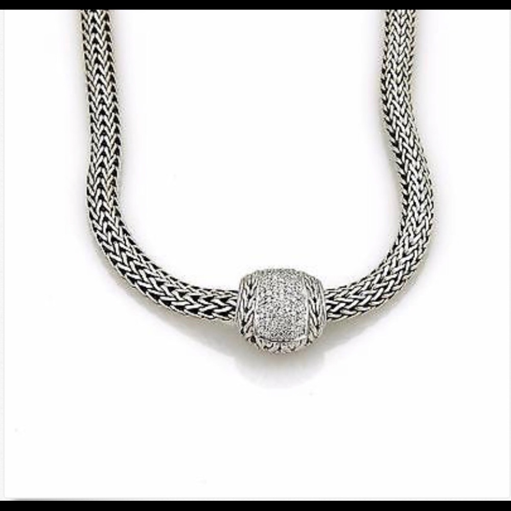 John Hardy Diamond & Sterling Pendant Necklace
